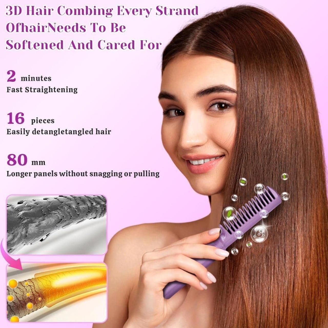 Portable Mini Straightener Comb (USB-C, Travel-Size)