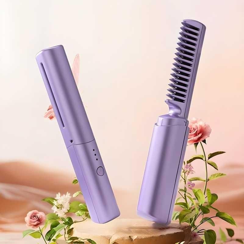 Portable Mini Straightener Comb (USB-C, Travel-Size)