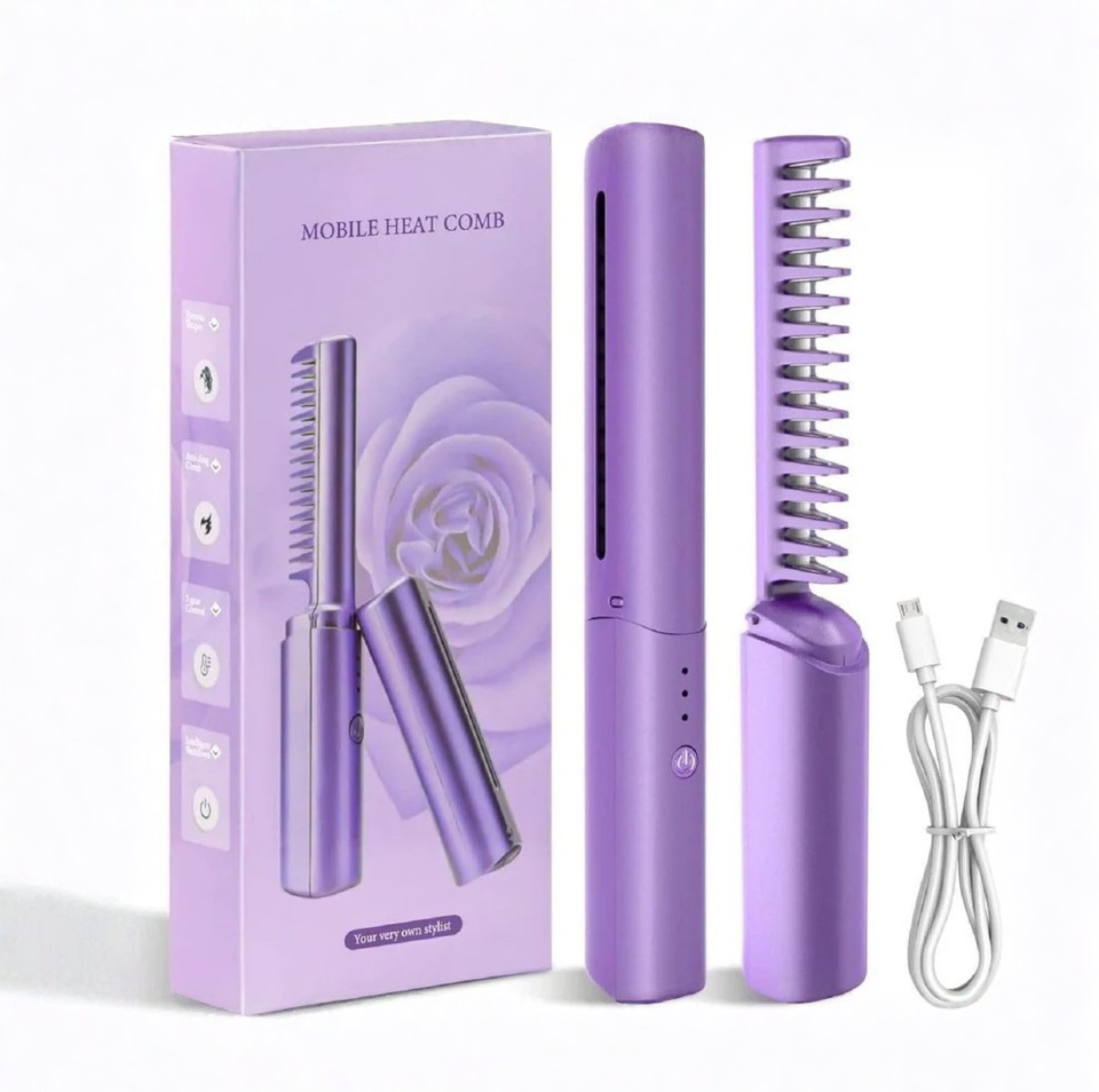 Mini Hair Straightener Comb USB-C